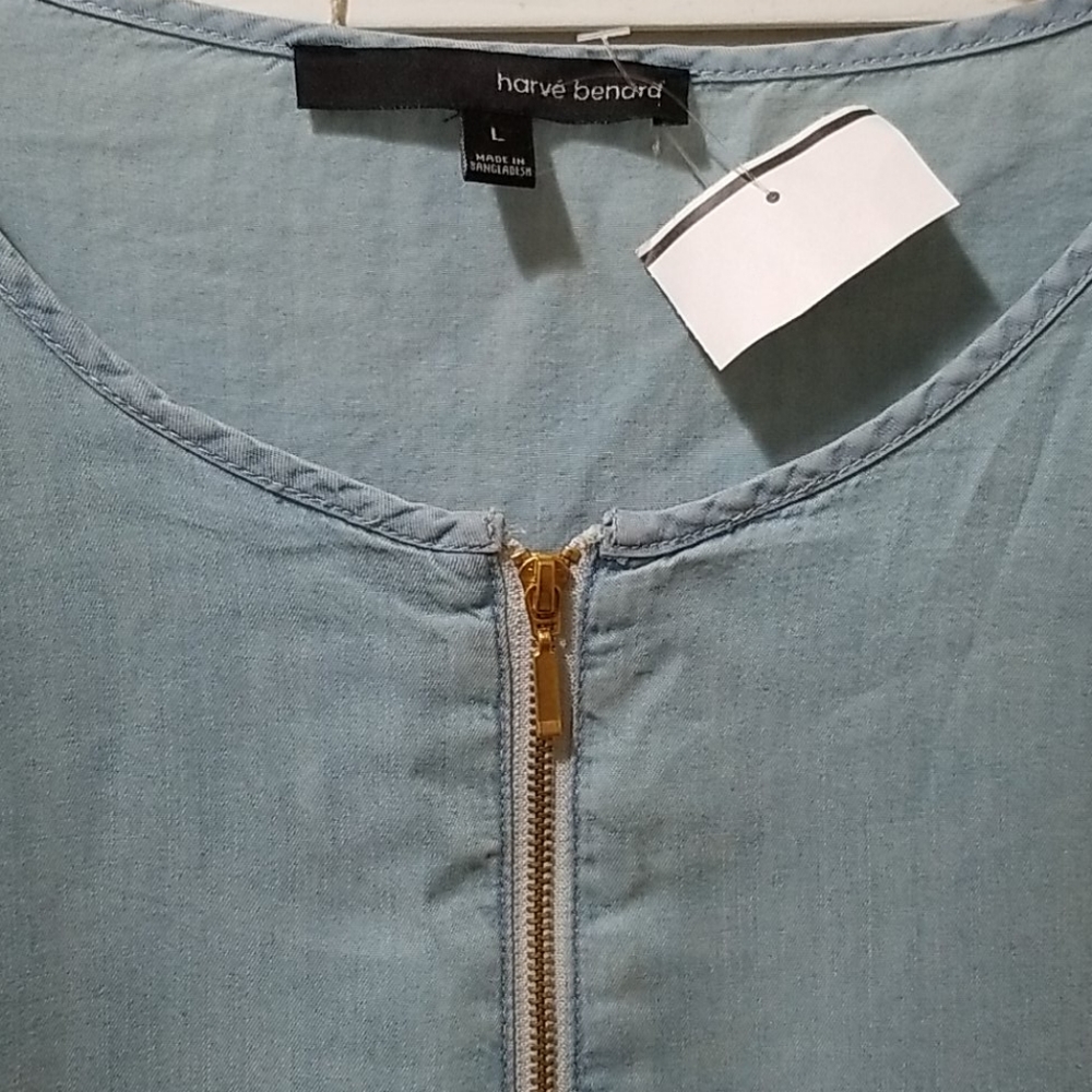 HARVÈ BENARD PACIFIC BLUE BELL SLEEVE TOP L NWT - Picture 4 of 4